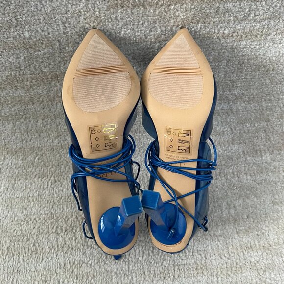 Aldo Blue Clear Pointed Toe D'Orsay Strappy Corset High Heels Shoes 9 - Picture 8 of 9